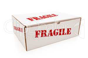White Box with Fragile on Sides Isolated