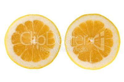 Two fresh lemon halves