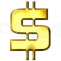 3D Golden Dollar Symbol