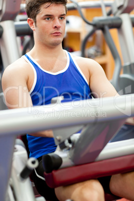 man using a leg press