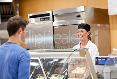 Portrait of a smiling food retailer