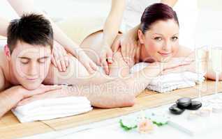 couple enjoying a back massage