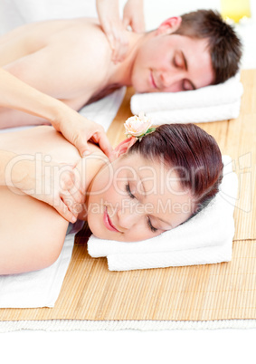 couple receiving a back massage