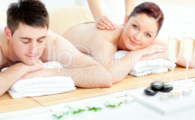 couple receiving a back massage