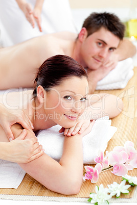 couple receiving a back massage