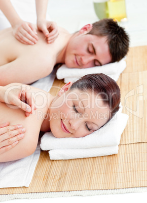 couple receiving a back massage