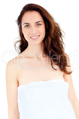 woman with a towel