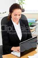 businesswoman using her laptop