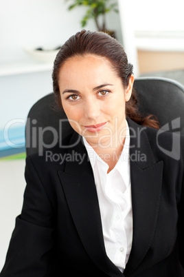 businesswoman looking at the camera