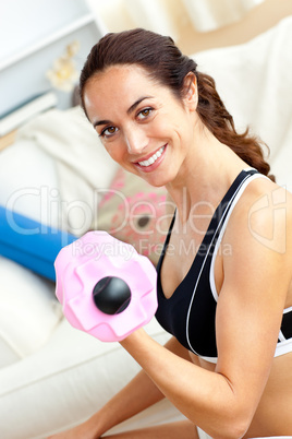 Smiling athletic woman