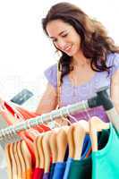 woman selecting items