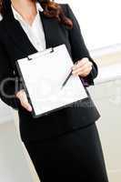 businesswoman with clipboard