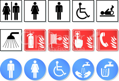 Vector set of different international communication signs.