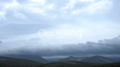 Clouds Over a Rock Landscape Timelapse