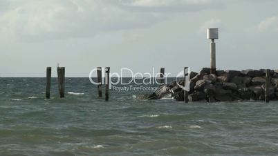 Holzstämme im Meer