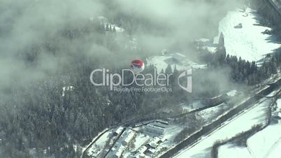 view aus hot-ballon durch nebel