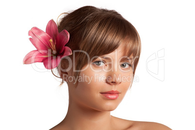 Beautiful girl with a flower Beautiful girl with a flower
