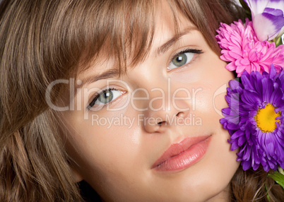 Beautiful face with flower on it