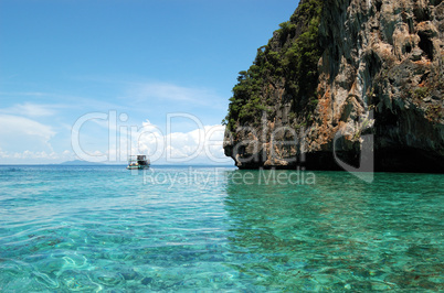 Clear turquoise water of Indian Ocean near Phi Phi island, Thail