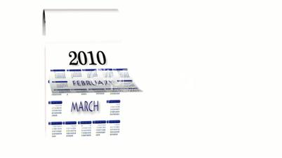 New Year 2010-2011 calendar, white background