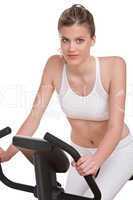 Fitness series - Woman on exercise bike