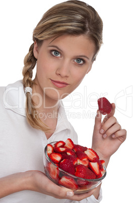 Healthy lifestyle series - Woman holding strawberries