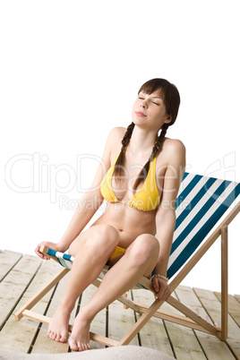 Beach - Beautiful woman sunbathing in bikini