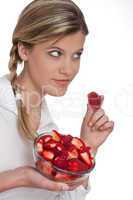 Healthy lifestyle series - Woman with strawberry