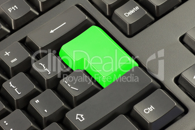 Keyboard with vivid  green button