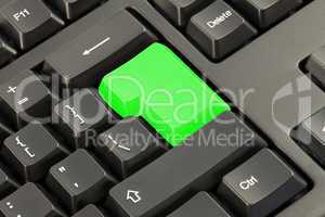 Keyboard with vivid  green button