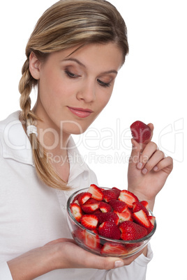 Healthy lifestyle series - Woman with strawberry