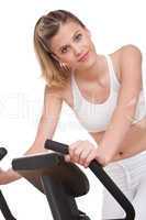 Fitness series - Woman with exercise bike
