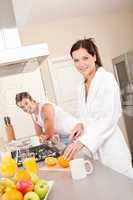 Young woman preparing breakfast