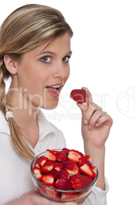 Healthy lifestyle series - Woman eating strawberry