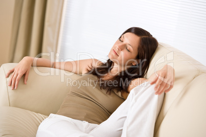 Young woman relax in lounge