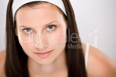 Portrait of beautiful brunette woman