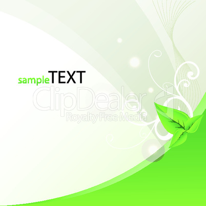 illustration of text template with flowers