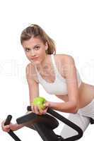 Fitness series - Woman holding apple
