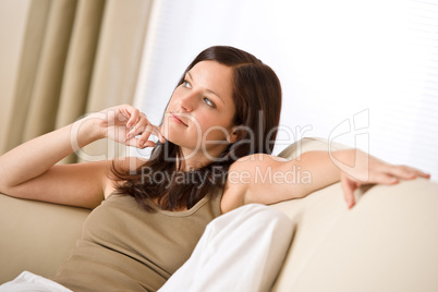 Young woman relax in lounge