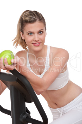 Fitness series - Woman holding apple