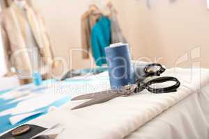 Fashion designer studio with professional equipment
