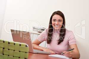 Successful happy business woman at office
