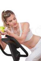 Fitness series - Woman holding green apple
