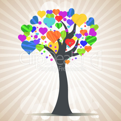 Illustration tree of hearts