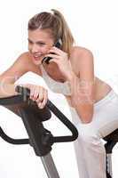 Fitness series - Woman with mobile phone