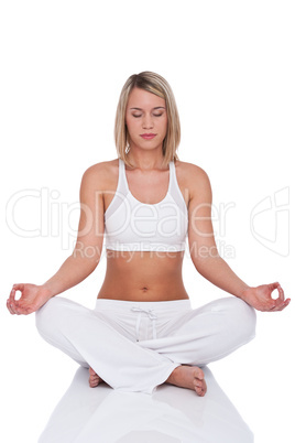 Fitness series - Blond woman in yoga position