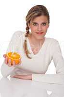 Healthy lifestyle series - Woman holding orange