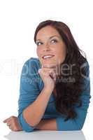 Portrait of beautiful happy brown hair woman