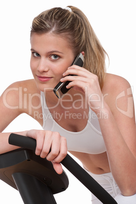 Fitness series - Woman with mobile phone