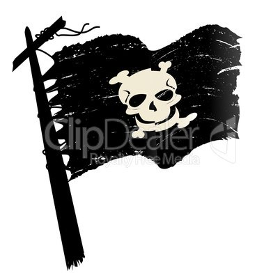Grunge pirate flag